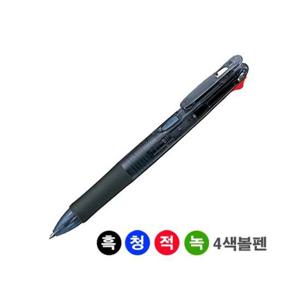 사무용품 제브라 클립온4색 볼펜 B4A3 0.7mm 흑색 다스 10개입