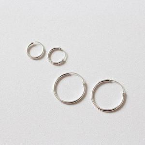 귀걸이 여자친구 선물 올실버 파이프링 1쌍(2개)