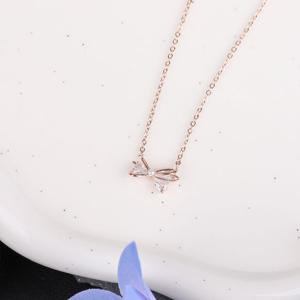 시후주얼리 로즈골드 나비 리본 목걸이 EC459N