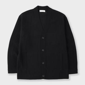 [본(정장)]남성 봄/가을 포켓 디테일 플리츠 버튼 기본 가디건 블랙 BN4SSW821BK