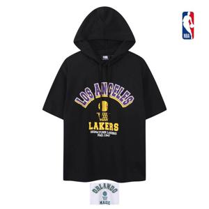 [엔비에이]남녀공용 오버핏 빅 레터링 반팔 후드티셔츠 N262TH020P