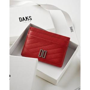 [백화점출고] [DCHO6E751R2] [칼라일]CARLISLE 레드 DD로고 포인트 소가죽 슬림 카