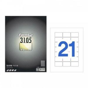 물류관리용라벨 폼텍 잉크젯 투명 라벨지 21칸 IC3105 5매