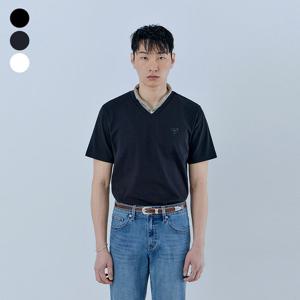 [게스(진)]남여공용 V넥 미니 빗살 삼각 반팔 티셔츠 MQ2K8431