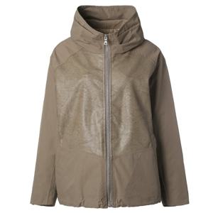 [마담포라]페이크 레더 배색 반 후드넥 야상 점퍼MC1JP705A