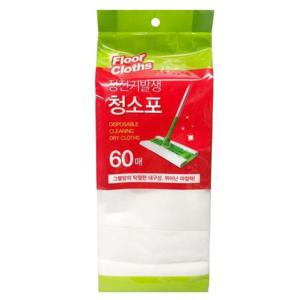 정전기청소포 정전기발생 청소포 1회용걸레 부직포 먼지 청소 60매