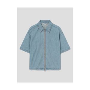 에잇세컨즈 8SECONDS 집업 반소매 데님 셔츠 스카이 블루 425465LP7Q 405344