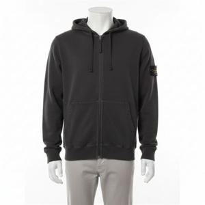 스톤아일랜드 6100067 브러쉬드 오가닉 코튼 플리스 풀 Zipper 후드 스웨트셔츠 K2S15 S0A20 V0062 지퍼 373506