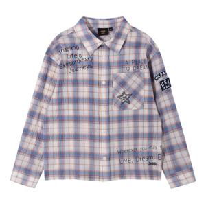 [지프키즈]레터링 긴팔 체크셔츠  KR2SHU122
