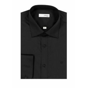 [듀퐁셔츠] 듀퐁셔츠 SE4FM12LS704SBK 노포켓 솔리드 소매 로고 스트레치 일반핏 긴팔 셔츠 SE4FM12LS704