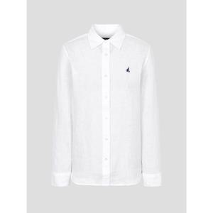 [빈폴레이디스] 리넨 솔리드 레귤러숏 셔츠 화이트 (BF6364E101)