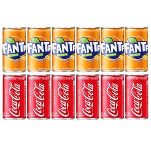 코카콜라 환타오렌지 190ml 2종세트 12캔 탄산 미니캔
