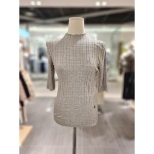 [르샵블랑] 르샵블랑 반넥 체크조직 5부소매니트(L1H12KPO030) L1H12KPO030