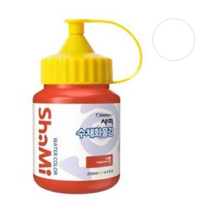 자재 신한 샤미 수채화물감 낱색 34 흰색 미술용품/학생용 (1개) 250ml