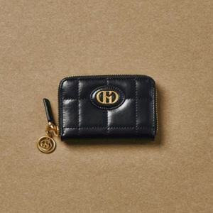 [헤지스ACC] [H20크링클]블랙 퀼팅 가죽 지퍼 카드지갑 HIHO3F755BK