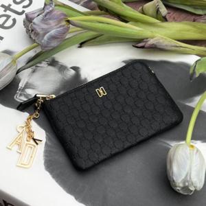 [닥스핸드백] 블랙 DD 로고패턴 소가죽 지퍼동전지갑DCHO6E519BK