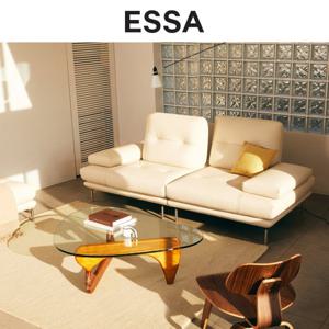 [에싸] 블랑카 3인 스윙기능 베티버 천연 면피 소가죽 소파