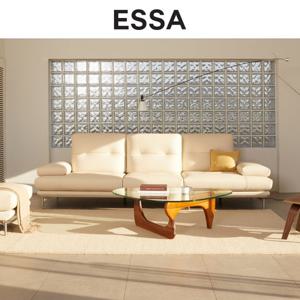 [에싸] 블랑카 4인 스윙기능 베티버 천연 면피 소가죽 소파+스툴