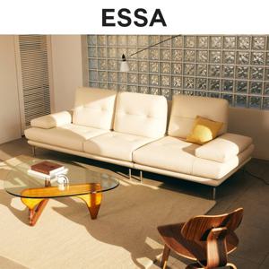 [에싸] 블랑카 4인 스윙기능 베티버 천연 면피 소가죽 소파