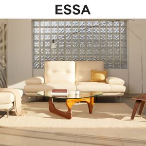 [에싸] 블랑카 3인 스윙기능 베티버 천연 면피 소가죽 소파+스툴