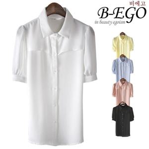 [비에고]C307_기본 카라 덮개 블라우스