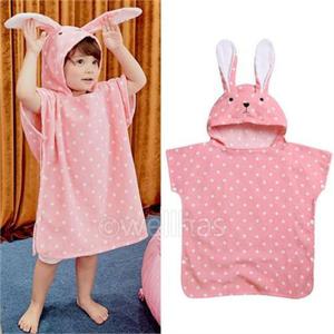 [웰하스]땡땡이 토끼후드가운 유아 비치가운 목욕타올