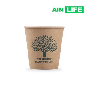 아인라이프 크라프트 일회용 종이컵 180ml 2000개 그린 색상 인쇄 자판기 무형광 천연펄프