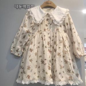 치크 DP01 레이스 빅카라 플라워원피스 CKOW24181