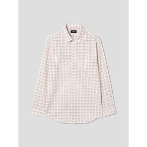 [갤럭시 라이프스타일] 이지케어 코튼 리넨 미니멈 체크 셔츠 - 오렌지 (GC5264M038)