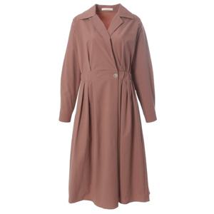 페이지플린  (F5AOP006) 카라넥 핀턱 롱 플레어 원피스