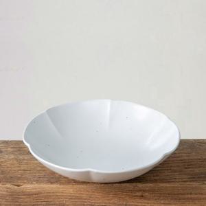 이천도자기 달 화이트 꽃모양볼 대 20cm 도자기 식기 브런치볼 샐러드볼 도기볼 파스타식기 파스타볼 한식