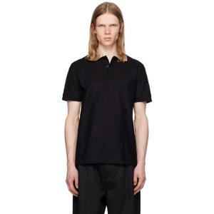 버버리 폴로셔츠 블랙 체크 칼라 코튼 폴로 셔츠 252376M212002