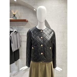 페이지플린  (F5DJK801) 노카라 퀼팅 레더 자켓