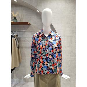 페이지플린  (F5CBL502) 카라넥 나염 프린트 긴팔 셔츠