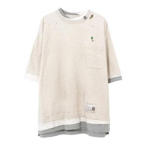 메종미하라야스히로 레이어드 포켓 티셔츠 A15TS641