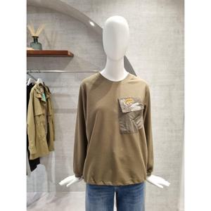 페이지플린  (F5CTS012) 라운드넥 자수 포켓 맨투맨 티셔츠