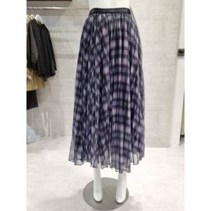 페이지플린  (F5CSK504) 밴딩 체크 샤 롱 스커트