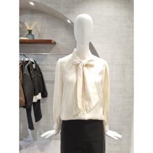 페이지플린  (F5CBL509) 라운드넥 샤틴 타이 긴팔 블라우스