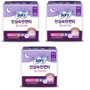 쏘피 안심숙 면팬티 팬티형생리대 바디피트 중형 5P x 3팩