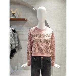 페이지플린  (F5CTS507) 레오파드 비쥬 장식 맨투맨 티셔츠