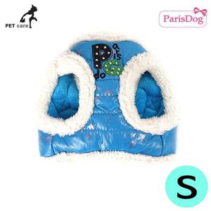 개줄 패리스독 패딩 하네스 블루 S 리드줄 스타 애견용품