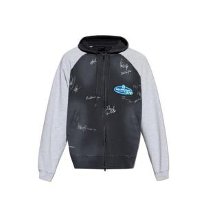 26 SS 발렌시아가 바나나 라글란 오버사이즈 지퍼업 코튼 후드 자켓 850418TTVE3