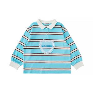 [리틀그라운드](LB)테일스쿱-스트라이프카라티셔츠상의(76114-330-03)