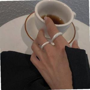 ksr S925 실버 개폐 조절 반지 은반지 쌍반지 세트