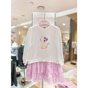 [티파니아동] 아이보리 와플 캉캉 원피스 (Q61DDO320) Q61DDO320