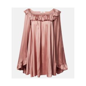 끌로에 러플 실크 새틴 미니드레스 P01104935