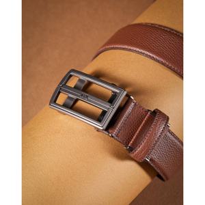 [선물포장출고] [DBBE6E511W3] [DAKS MATT]브라운 남성 소가죽 자동벨트