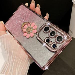 갤럭시A17 A175 A176 플라워 핑거링홀더 큐빅 글리터 젤리케이스