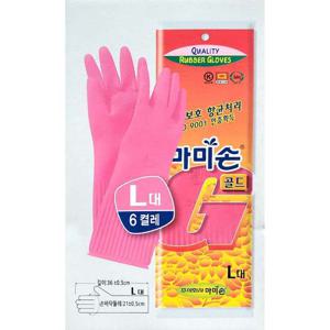 마미손 천연라텍스 피부보호 신축성 고무장갑6입 대 천연라텍스