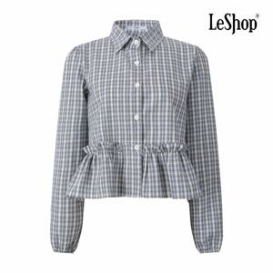 [르샵] 카라넥 체크 프릴 버튼 블라우스 (BQ3BL020A)